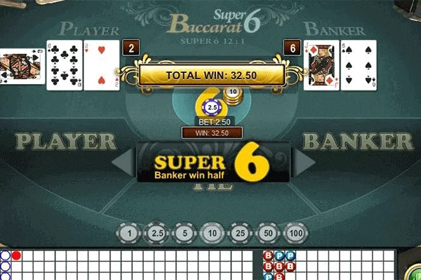 Top88 hướng dẫn cách chơi bài Super 6 Baccarat